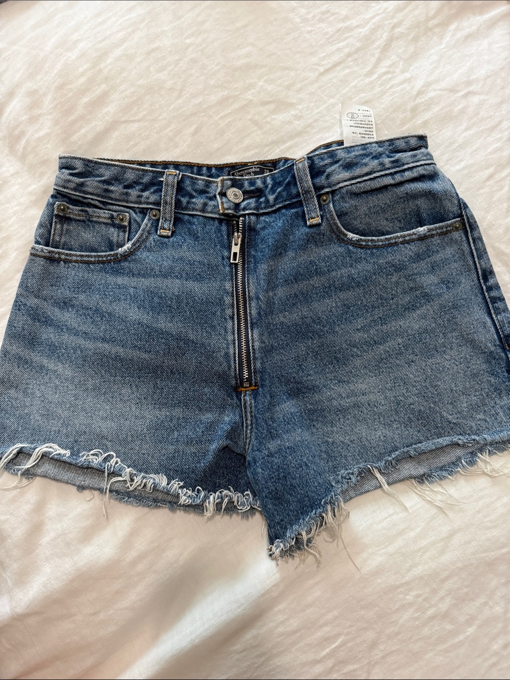 Abercrombie & Fitch Distressed Blue Denim Cutoff Shorts